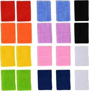 10 Pairs (20 Pieces) Colorful Sports Wristbands Wrist Sweatbands Wrist Sweat Bands