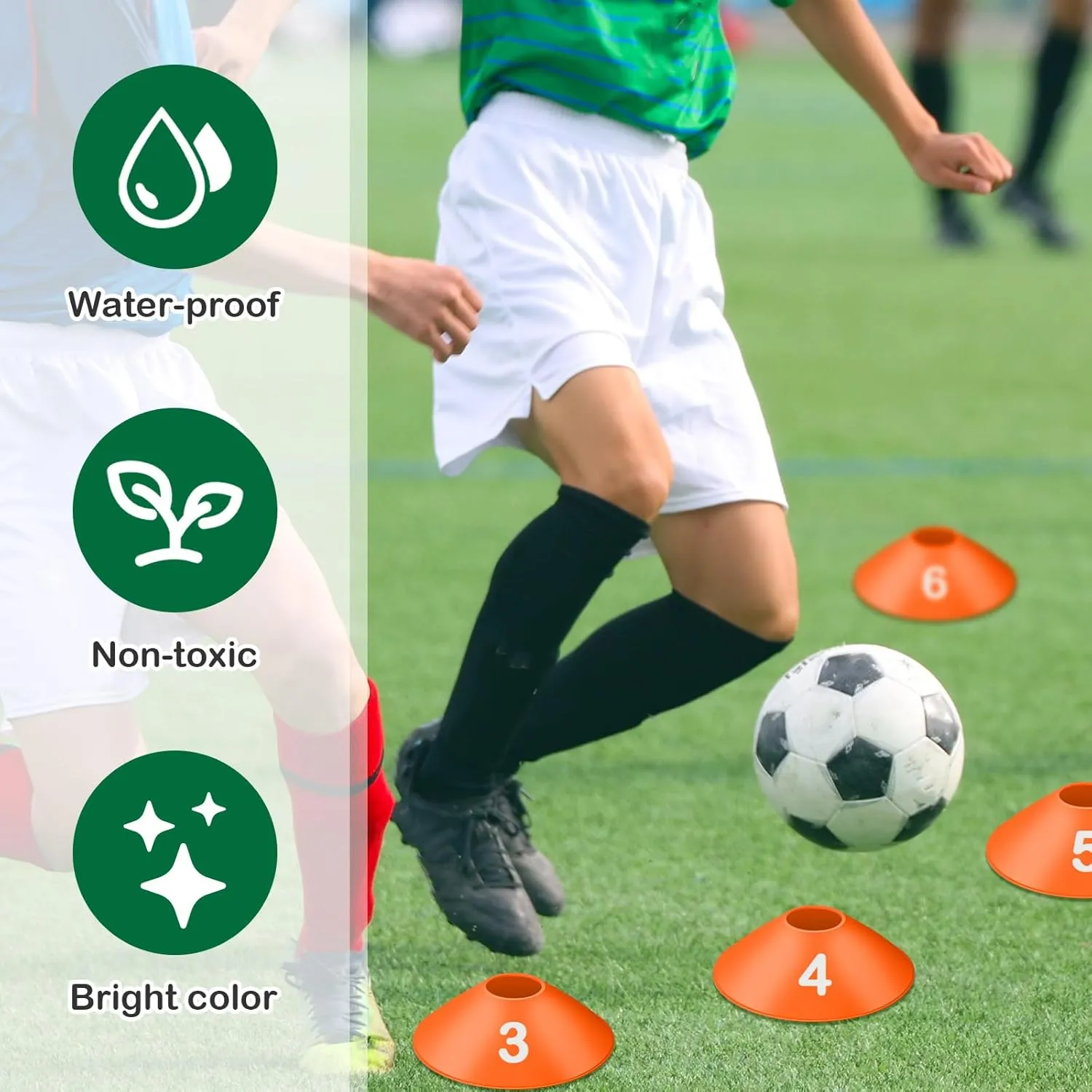 10 Pcs Numbered Sports Disc Cones 1-10 Soccer Cones with Mesh Carry Bag Flexible Agility Cones Soft Field Cones for Gym PE Classes School Activities Games, Sports Training Equipment