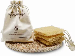 100% Natural Egyptian Loofah Sponge – Premium Exfoliating Body Scrubber for Shower, Deep Cleansing & Gentle Skin Exfoliation, Eco-Friendly & Biodegradable, Pack of 3
