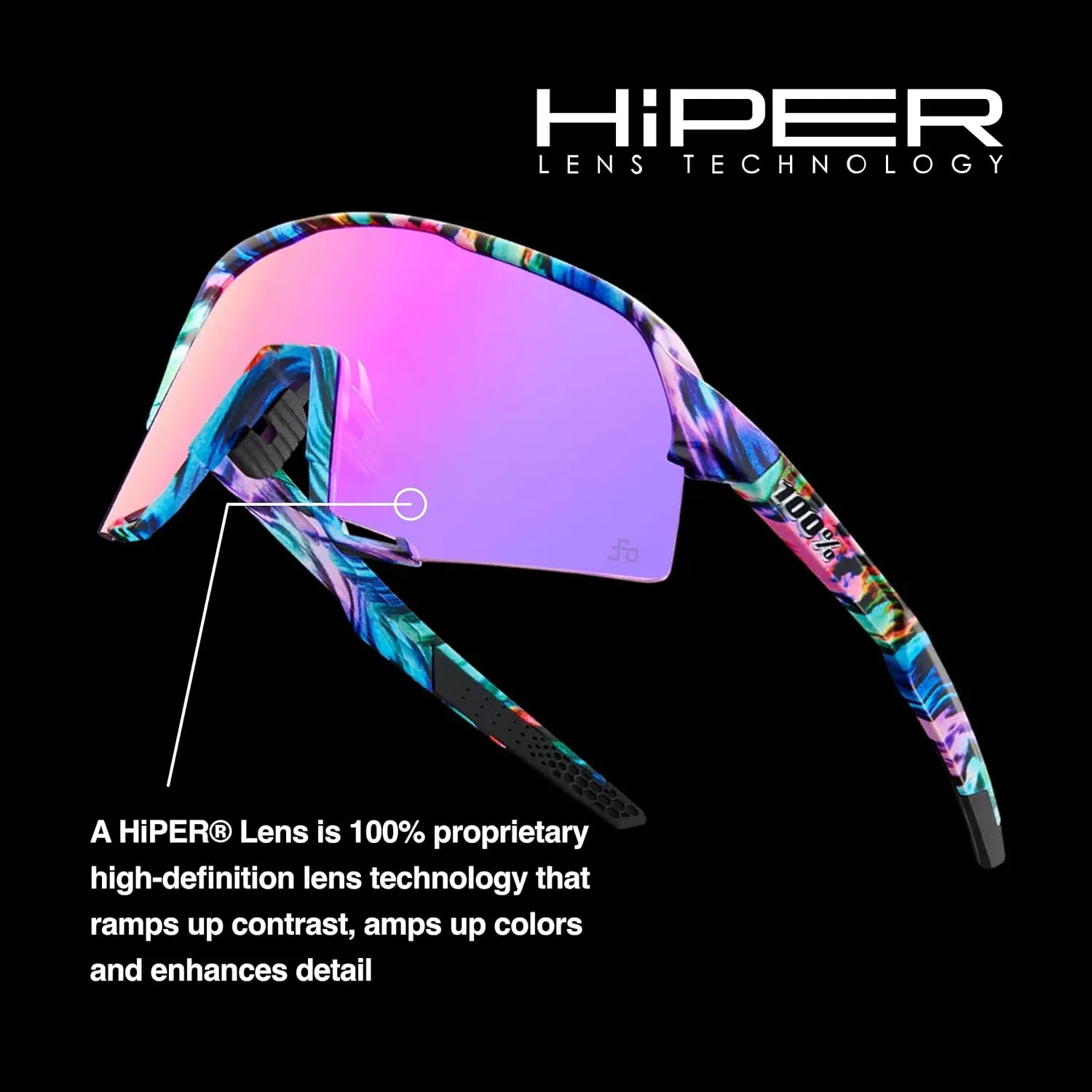 100% S3 Sport Performance Cycling Sunglasses - Vented Baseball, Road Bike, & Triathlon Racing with Interchangeable Lens