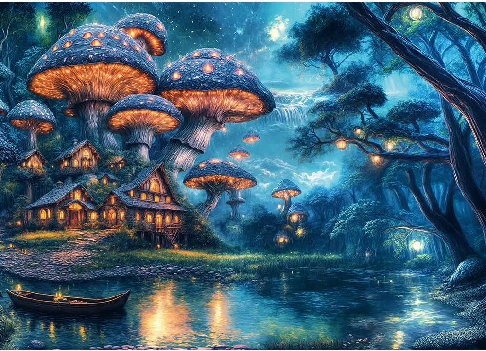 1000 Piece Mushroom Puzzles for Adults - challenging Collectible Designs for Wall Decor, Family Bonding and Mindfuiness Fantasy