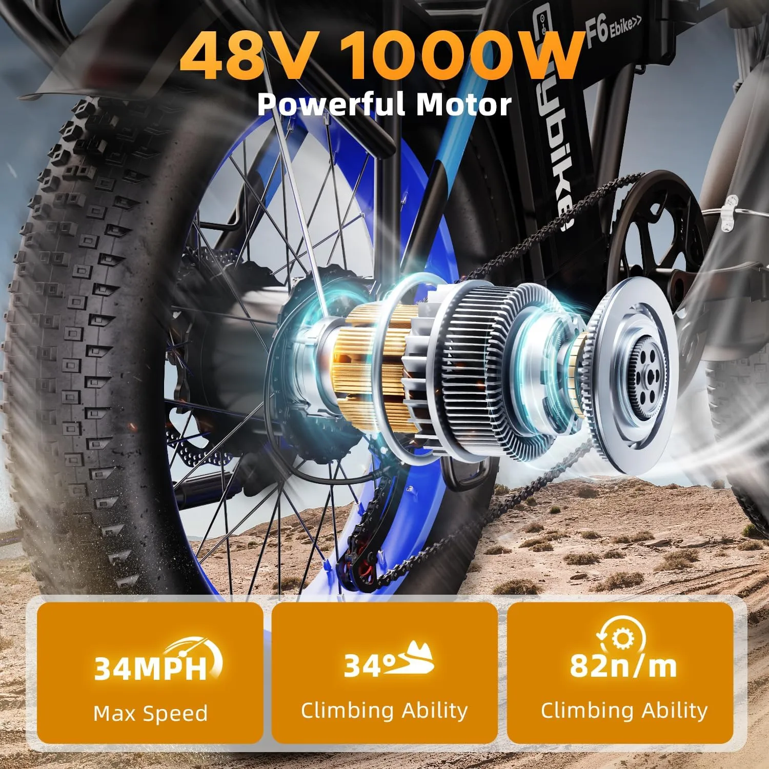 1000W Folding Electric Bike, 48V 20AH Large Removable Battery E Bike, 30 MPH, 80 Miles Max Range, 20" Fat Tire Electric Bike for Adults, Adult Electric Bicycles for Commute Beach Snow