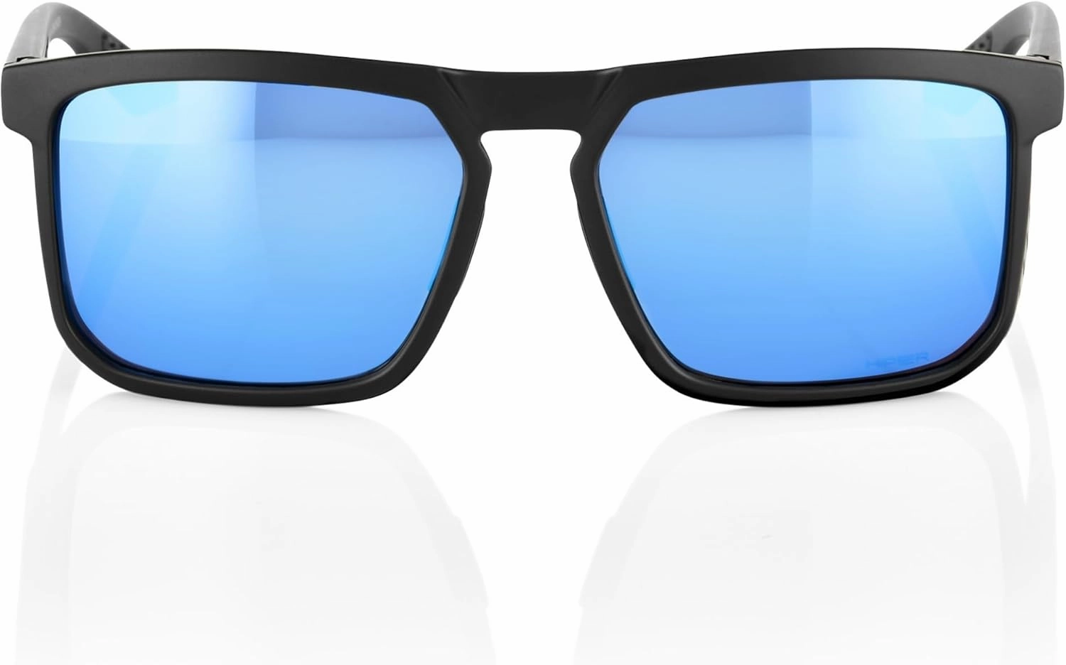 100% Renshaw Square Style Sunglasses Durable Lightweight Active Performance Eyewear Rubber Temple Grip Side Glare Shield