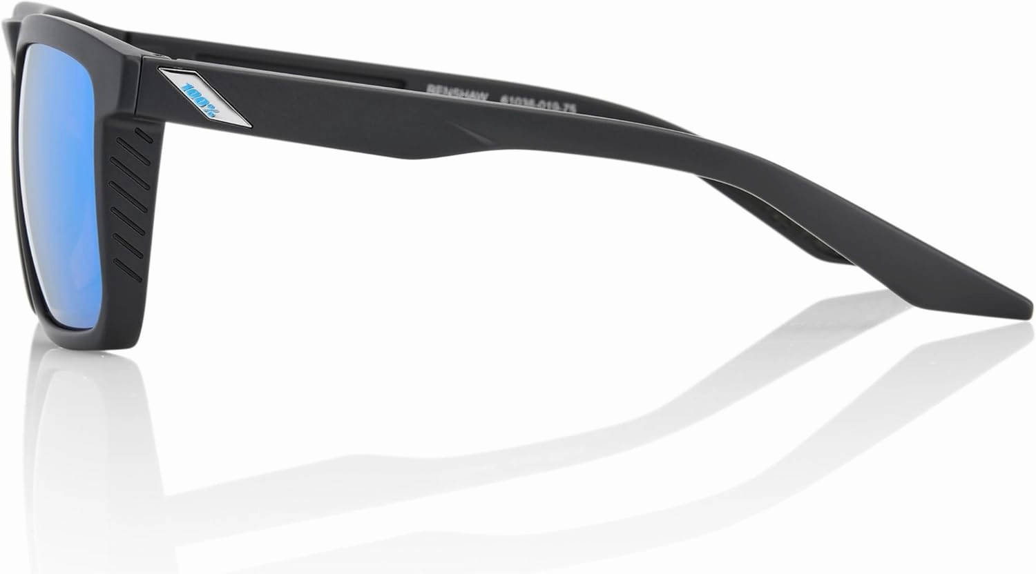 100% Renshaw Square Style Sunglasses Durable Lightweight Active Performance Eyewear Rubber Temple Grip Side Glare Shield