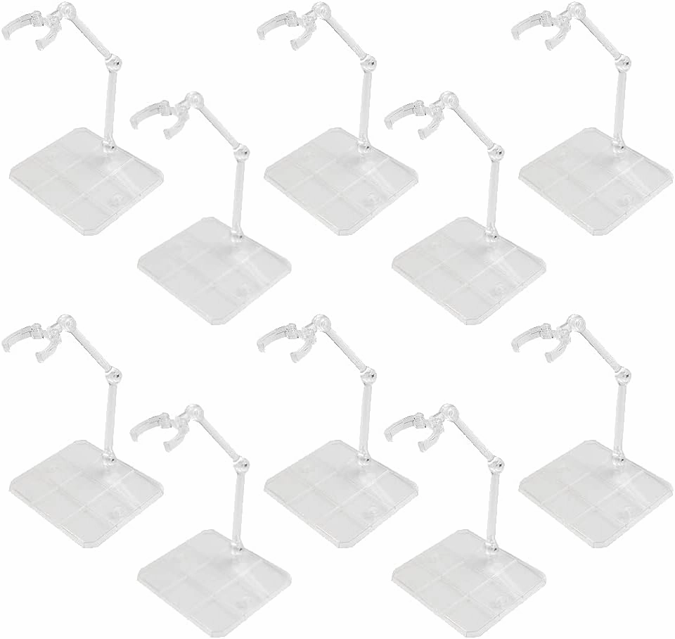 10Pcs Action Figure Stand Kits Flexible Action Base Holder for Gundam Action Figures DIY Model Kits (White)