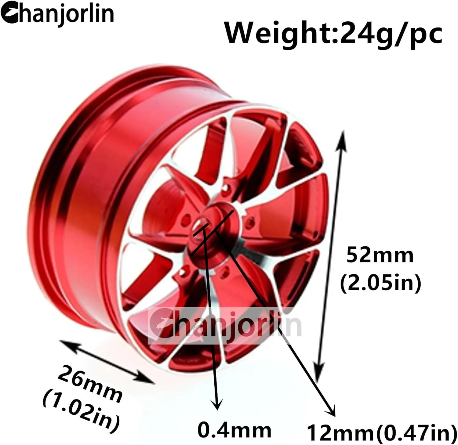 1/10 On Road Drift Wheels Rims Hex 12mm RC Aluminum Alloy Rally Racing Hubs for 1:10 Scale Touring Street Car Tires Tamiya TT01 TT02 HSP 2S 3S Brushless HPI KYOSHO XV02 XV01 4PCS (Green)