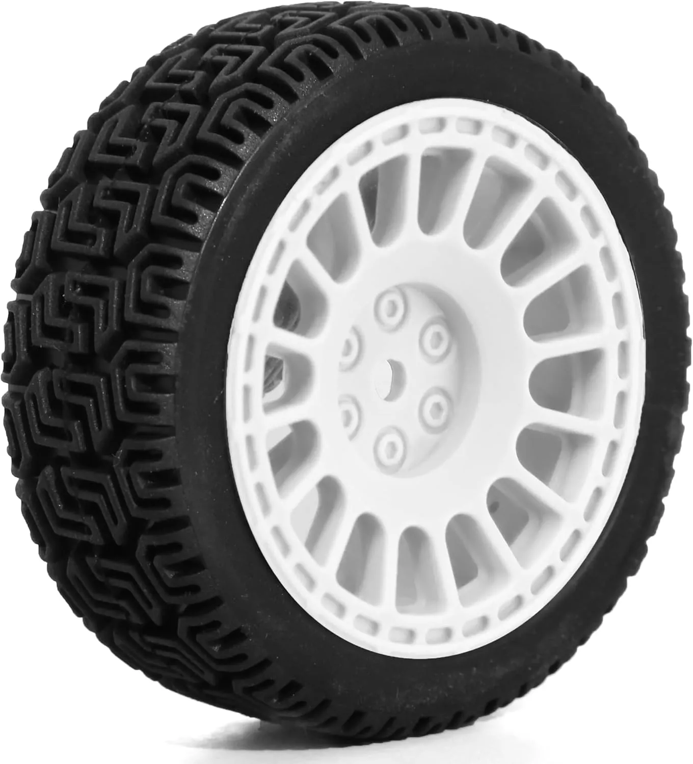 1/10 On-Road Racing Tires,68mm OD RC Rubber Wheels Tires Set 12mm Hex Fit for Traxxas HSP Tamiya TT01 TT02 HPI Kyosho HSP 1/10 On-Road Touring Car (White 2)