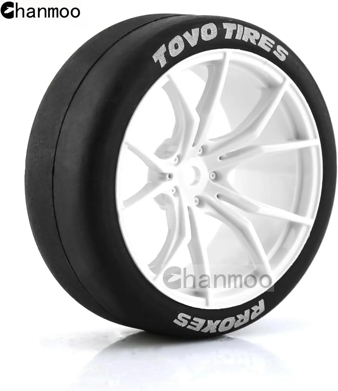 1/10 RC Drift Tires and Plastic Wheels Rims Rally Racing Tyres 12mm Hex for 1:10 Scale On Road Touring Street Car Tamiya Traxxas HPI KYOSHO XV02 XV01 TT01 TT02 PTG2 A959 4PCS (A White)