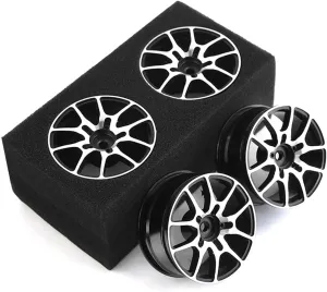 1/10 RC On Road Drift Wheels Rims Hex 12mm Metal Rally Racing Hubs for 1:10 Scale Touring Street Car Tires Tyres Tamiya TT01 TT02 HSP 2S 3S Brushless HPI KYOSHO XV02 XV01 4PCS (Black)