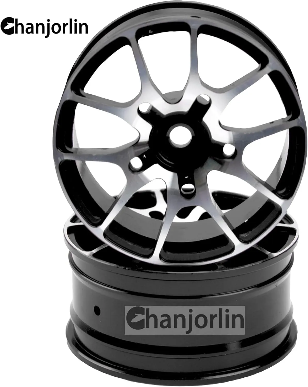 1/10 RC On Road Drift Wheels Rims Hex 12mm Metal Rally Racing Hubs for 1:10 Scale Touring Street Car Tires Tyres Tamiya TT01 TT02 HSP 2S 3S Brushless HPI KYOSHO XV02 XV01 4PCS (Black)