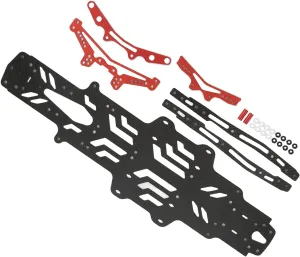 110 Scale Rc Car Chassis Kit,Aluminum Alloy Accurate Carbon Fiber Flexible Bottom Plate Set for Rmx2.0S Rrx2.0S (Black) Car Model Accessory