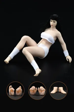 1/12 Scale Action Figure ,TBLeague T01 T02 T03 T04 T05 Female Super Seamless Flexible Body 6 inches Realistic Full Silicone Body with Stainless Steel Skeleton Collectable Doll (PHMB2018-T01A)