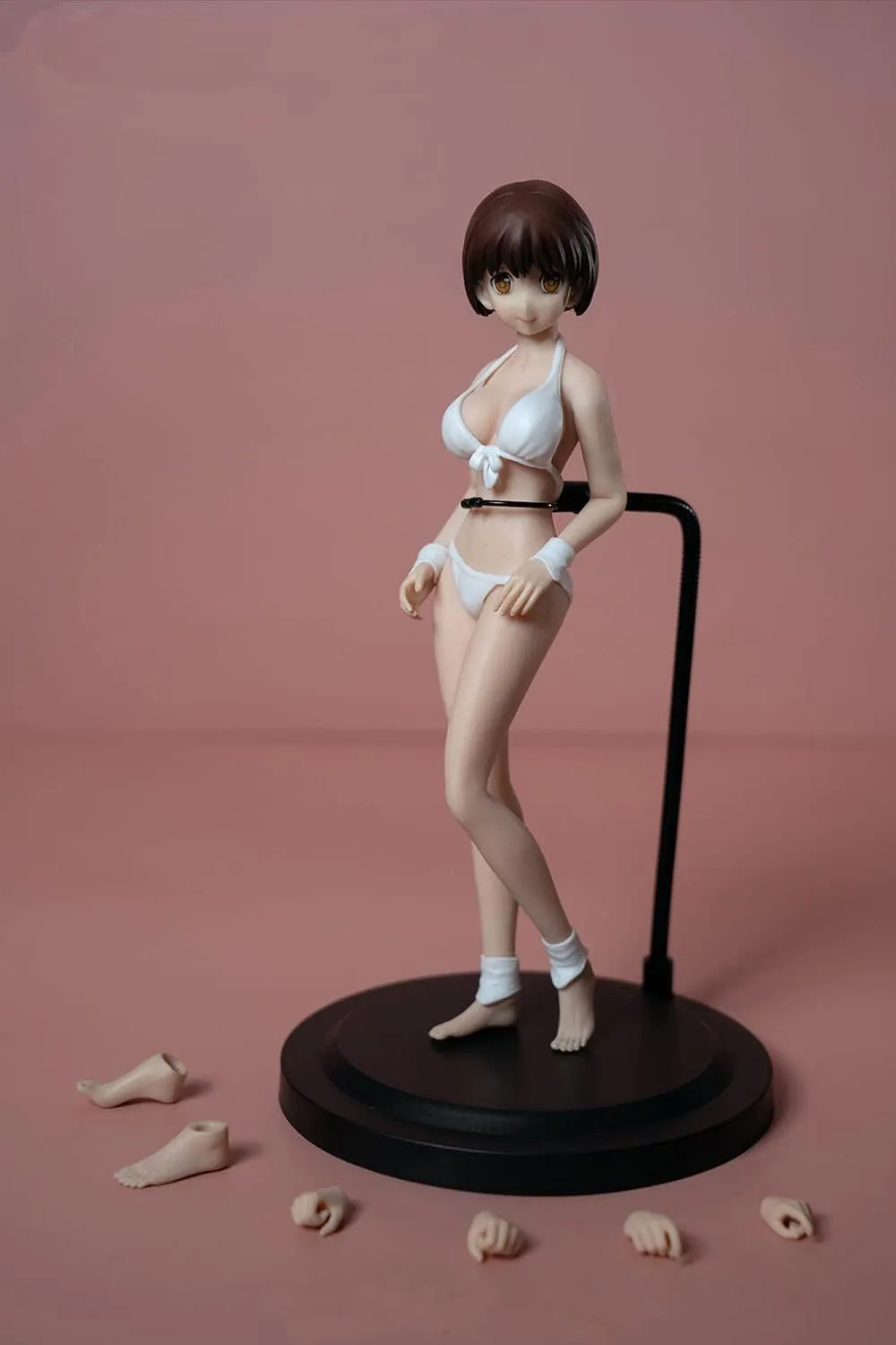1/12 Scale Female Action Figure, 6 inch Anime Girl Super-Flexible Pale Skin Large Bust Seamless Body Doll Collection (T02B Pale Skin)