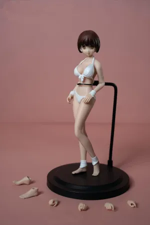 1/12 Scale Female Action Figure, 6 inch Anime Girl Super-Flexible Pale Skin Large Bust Seamless Body Doll Collection (T02B Pale Skin)