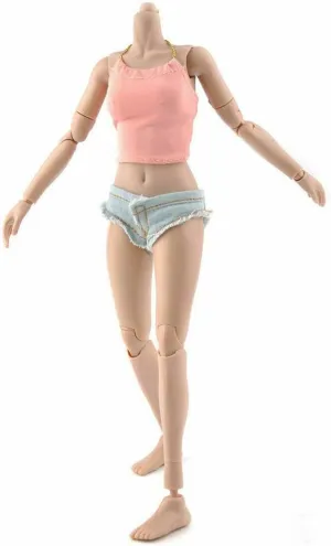 1/12 Scale Female Body Half-Wrapped Rubber Stainless Steel Joint Body Flexible Suntan Skin Small Breasts Female Body for 6 Inches Action Figure Collection Gift