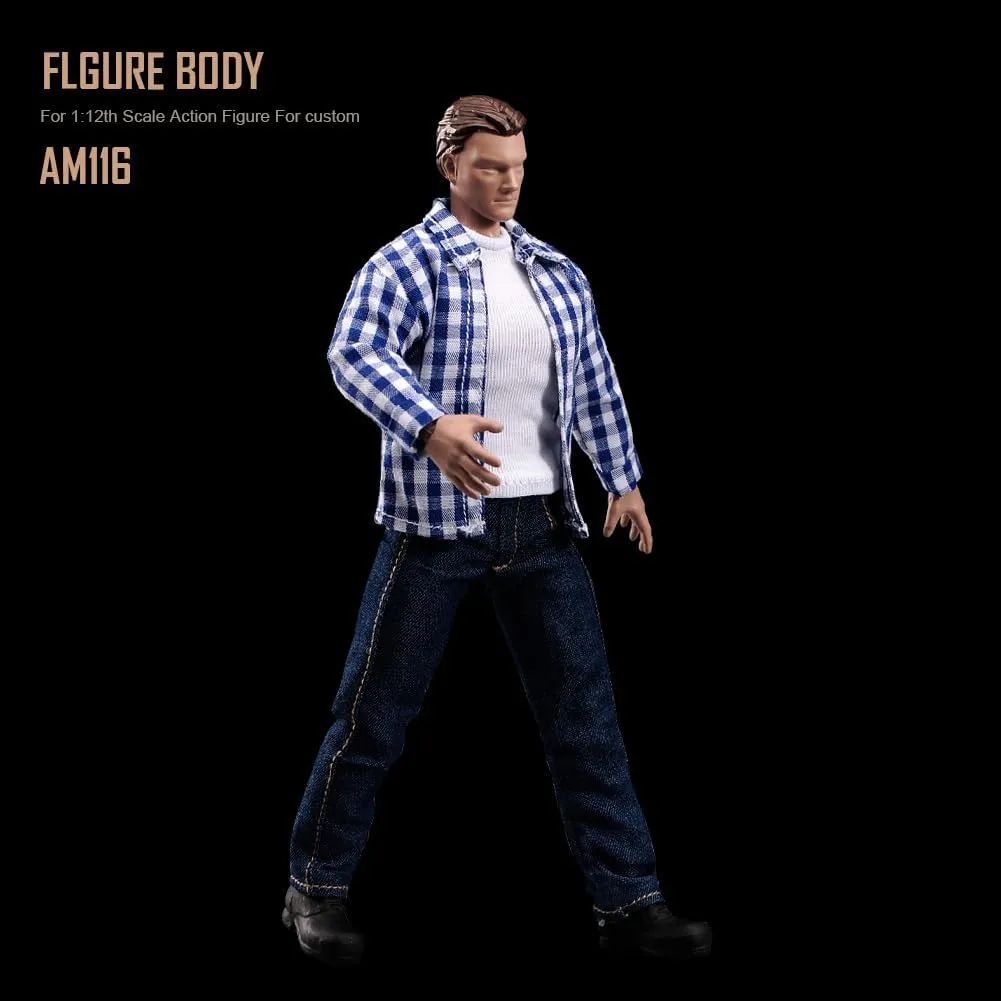 1:12 Scale Male Action Figure AM116 Flexible Custom Muscle Male Figure Body 6inch PVC Miniature Figure Strong Dolls