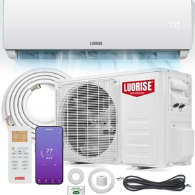 11500 BTU WiFi Mini Split AC/Heating System, Ductless Air Conditioner, 17 SEER2 115V Inverter Wall AC Unit, Cools Up to 550 Sq.Ft, Pre-Charged Heat Pump & 16.4ft Installation Kit