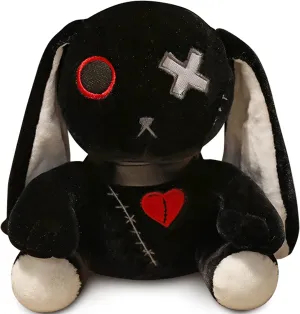 12in Gothic Style Plush Rabbit, Plush Bunny Toy, Easter Bunny Creepy Plushies Doll (Black Rabbit)
