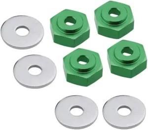 12mm to 17mm Wheel Adapter Hub Combiner Hexagonal Hex Hole 6mm Compatible Parts for 1/10 1/8 RC Car Buggy(Green)