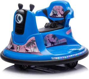 12V Electric Ride on Toy for Kids, Kids Electric Car, Smart Bumper Car for Toddler with 360°Spin Birthday Gift Blue