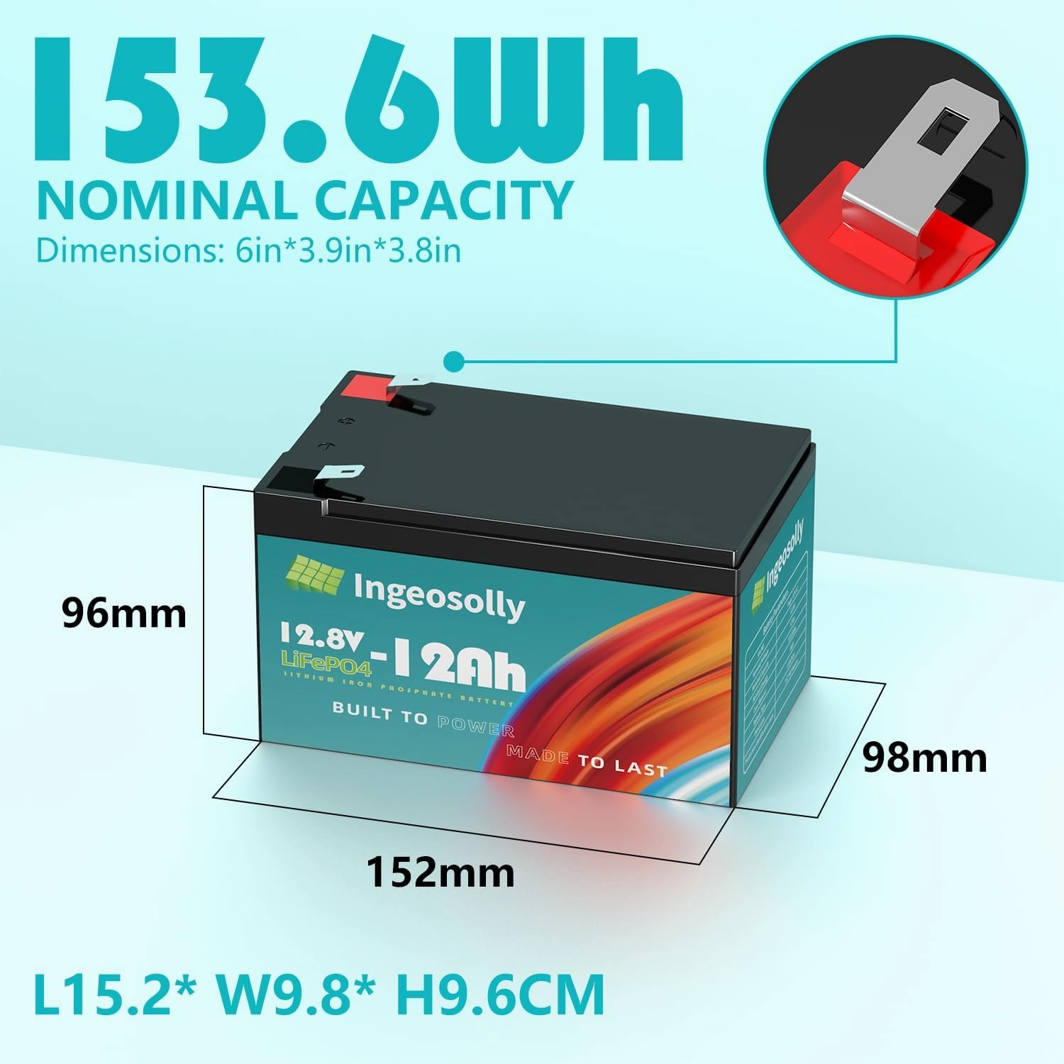 12V 12Ah LiFePO4 Lithium Battery with Smart BMS, 10 Year Lifespan,10000  Deep Cycles Lifepo4 Battery for Marine, Ride on Toy, Trolling Motor Fish Finder, Kayak, Power Wheels