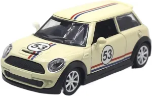 1:32 for Mini 53 Racing Alloy Car Model(Beige)