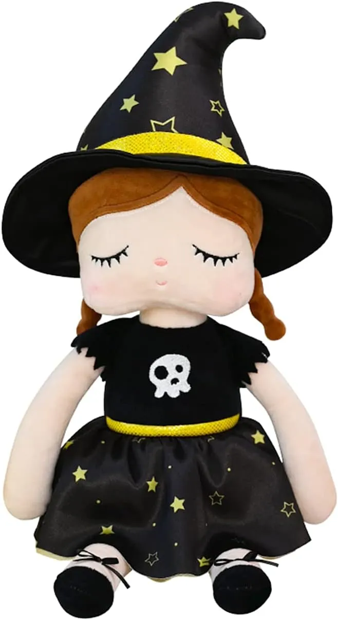 13" Exclusive New Halloween Princess Fairy Plush Doll, Witches and Pumpkin Girl Gifts, Non-Toxic Soft Skin-Friendly PP Cotton Stuffed Angela (Witches)