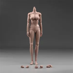 1/6 Female Suntan Pale Action Figure Dolls 12" Middle Big Breasts Super Flexible Semi-Silicone Body Fit 1:6 Head Sculpt (Suntan Oversize Bust)