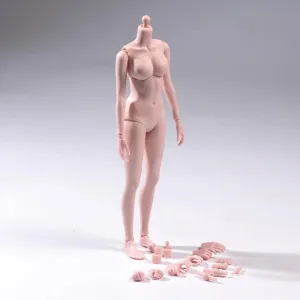 1/6 Scale Female Body 12inch Flexible Pale Skin Half-Seamless Action Figure Body Doll Collection (Large Bust)