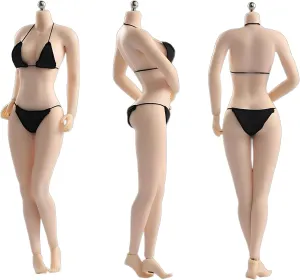 1/6 Scale Female Body,12inch Asian Girl Type Seamless Figure Body Super Flexible Large Bust Miniature Action Figure Collectible (Pale Skin AB001W)