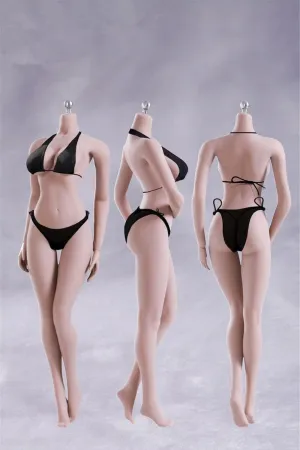 1/6 Scale Female Body,12inch Female Large Bust Super Flexible Seamless Action Figure Body Collection (S04B Pale Skin)