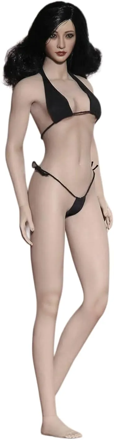 1/6 Scale Female Body,12inch Female Super Flexible Medium Bust Narrow Shoulder Seamless Action Figure Body Collection (S16A Pale Skin)