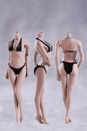 1/6 Scale Female Body,12inch Female Super Flexible Medium Bust Seamless Action Figure Body Collection (S01A Pale Skin)