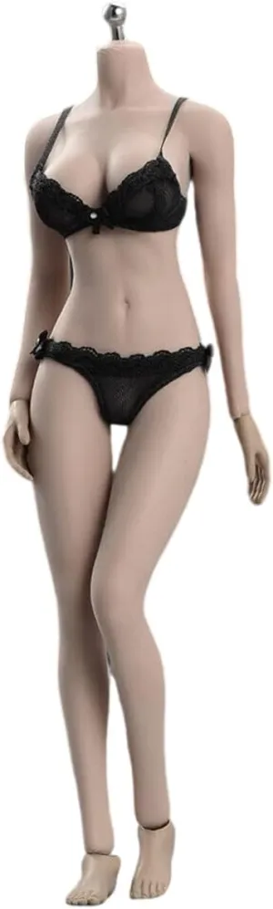 1/6 Scale Female Figure Body,TBLeague S12D Female 12inch Super Flexible Large Bust Suntan Skin Seamless Action Figure Body with Detachable Feet Collection(Universal Body)