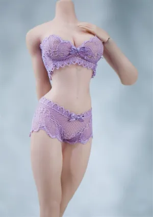 1/6 Scale Female Soldier Model Figure Doll Clothes Lace Underwear A25 for 12" Movable Doll Action Figure，Flexible Seamless Doll Miniatures Accessories Doll(Purple)