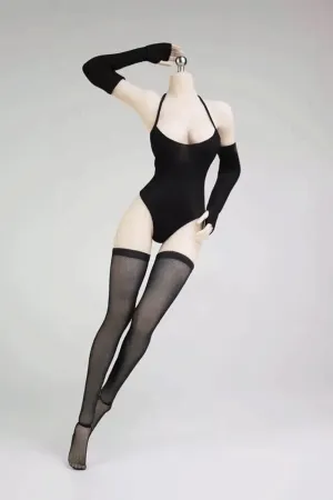 1/6 Scale Female Soldier Model Figure Doll Clothing Swimsuit for 12 Inch Movable Doll Action Figure, Flexible Seamless Doll Miniatures Accessories Doll(Black)