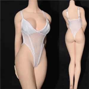 1/6 Scale Figure Doll Clothes Lace Underwear Swimsuit Jumpsuit for 12" Female Action Figure, Flexible Seamless Doll Silicone Body Doll(White)