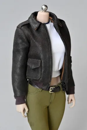 1/6 Scale Figure Doll Clothes Leather Jacket Coat Overcoat for 12" Female Action Figure, Flexible Seamless Doll Silicone Body Doll