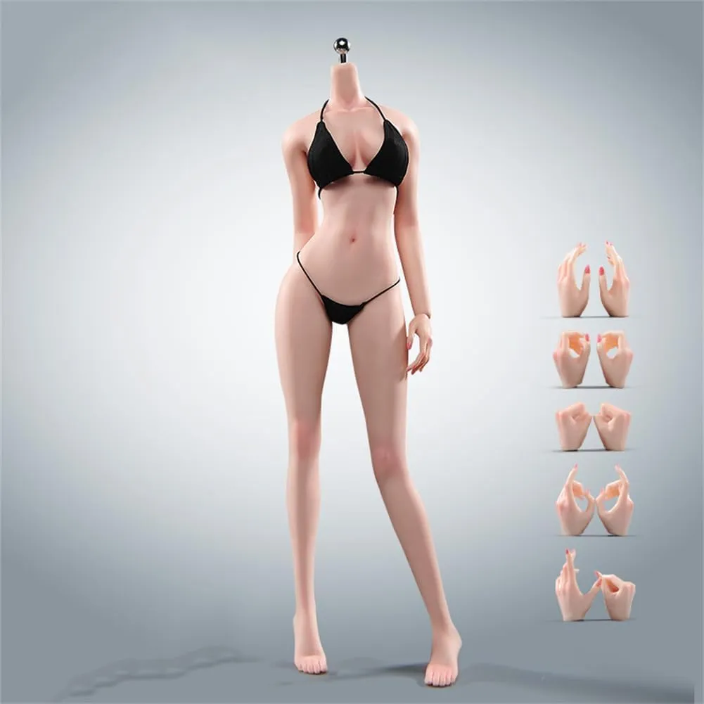 1/6 Scale Flexible Female Body 12" Pale Skin Makeup Details Seamless Action Figure Body Doll Collection Miniature Figure Body Without Head Sculpt