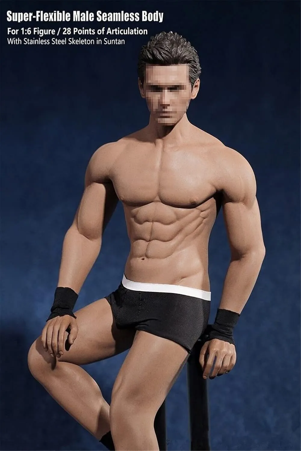 1/6 Scale Male Body,12inch Super Flexible Male Seamless Strong and Handsome Suntan Skin Muscular Action Figure Body Doll Collection (M33)