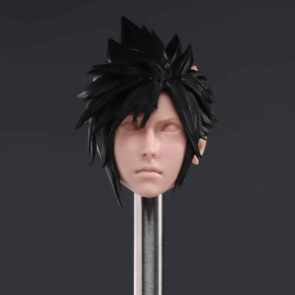 1/6 Scale Young Man Head Sculpt, Painted Cool Boy Figure Head Accessory for 12 Inches Action Figure Body, Anime Boy in Blue Hair Action Figure Head Sculpture