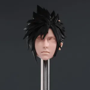 1/6 Scale Young Man Head Sculpt, Painted Cool Boy Figure Head Accessory for 12 Inches Action Figure Body, Anime Boy in Blue Hair Action Figure Head Sculpture