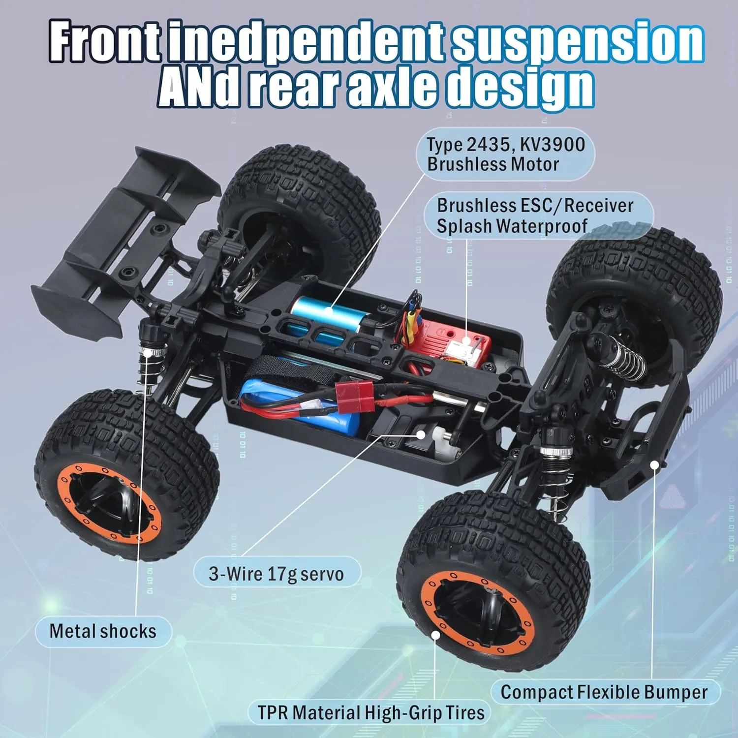 1602 Remote Control Truck 1:16 Scale 4X4 Brushless Fast RC Cars for Adults, High Speed 45 KPH, Hobby Electric Off Road Racing, 4WD RC Car, All Terrain Off Road Truck