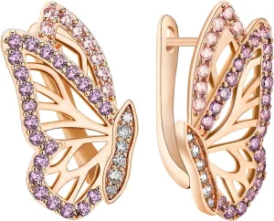 18K Gold Earrings for Women Trendy, Butterfly Earrings for Women Gold Hoop Earrings, Gold Butterfly Earrings Hypoallergenic Stud