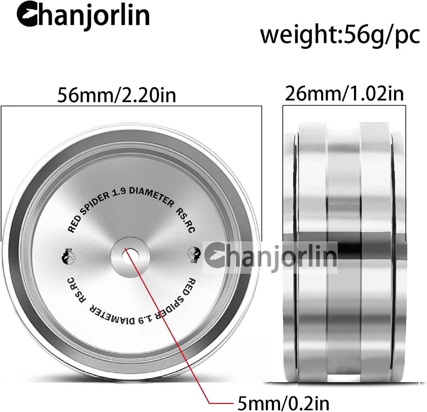 1.9 RC Beadlock Wheels Rims 12mm Hex Aluminum Alloy 1/10 Mud Crawler Tires Hubs for 1:10 Rock Crawler Car Axial SCX10 90046 Tamiya CC01 RR10 RC4WD Redcat Gen8 Traxxas TRX4 4PCS (Silvery)