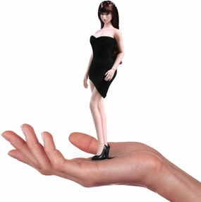 1/12 Scale Female Body, 6 inches Super Flexible Steel Skeleton 22 Joints Seamless Body with Removable Feet Large Breast Model for 6" Miniature Solider Action Figure Hobby Collection (Pale Skin)