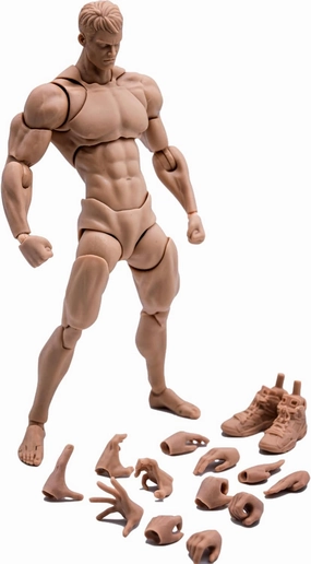 1/12 Scale Male Action Figure,6inch Super Flexible Strong Muscular Figure Miniature Figures Body Doll with Interchangeable Hands and Accessories Collection (Yellow Skin)