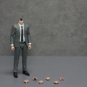 1/12 Scale Male Body,6inch Male Flexible Action Figure Body Suit Body with Replaceable Hands Type Collection (Gray 1.0)