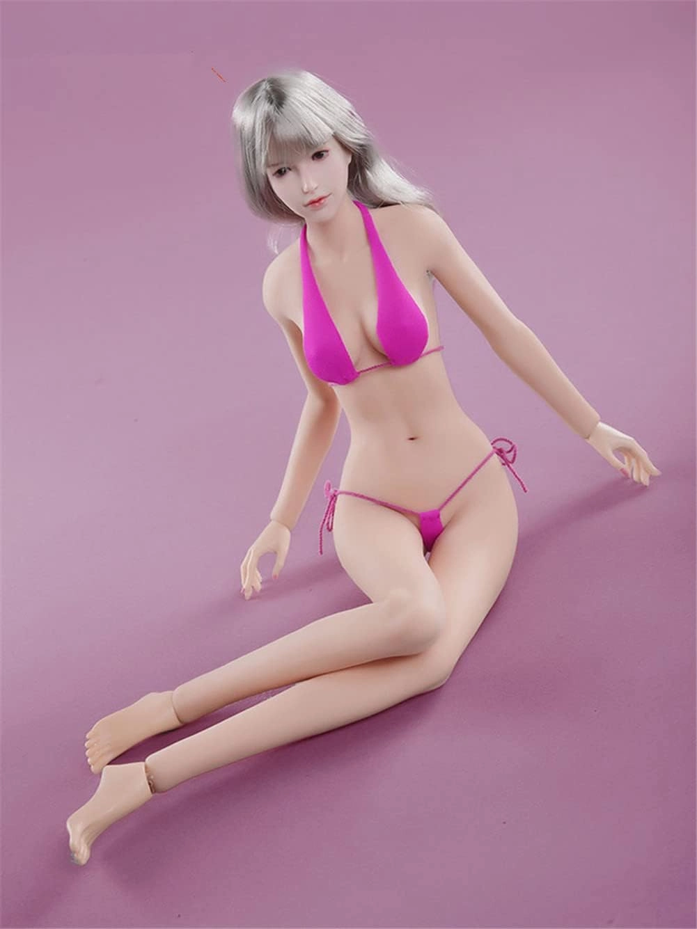 1/6 Scale Female Body, Young Girl Small Bust Pale Skin Flexible Seamless Action Figure Body Doll Collection (JO-Q05B-WS01 Pale Skin)