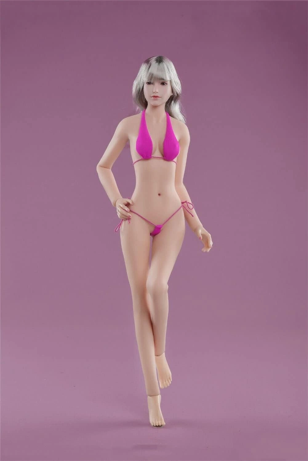 1/6 Scale Female Body, Young Girl Small Bust Pale Skin Flexible Seamless Action Figure Body Doll Collection (JO-Q05B-WS01 Pale Skin)